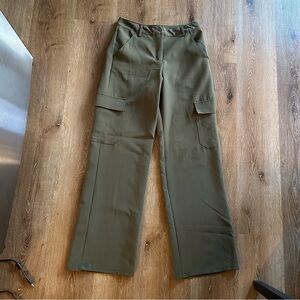 Green cargo flowy pants